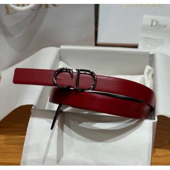 Dior CD Buckle Reversible Belt 2cm in Smooth Leather Red 2025 DR2012025 (99-250725036)