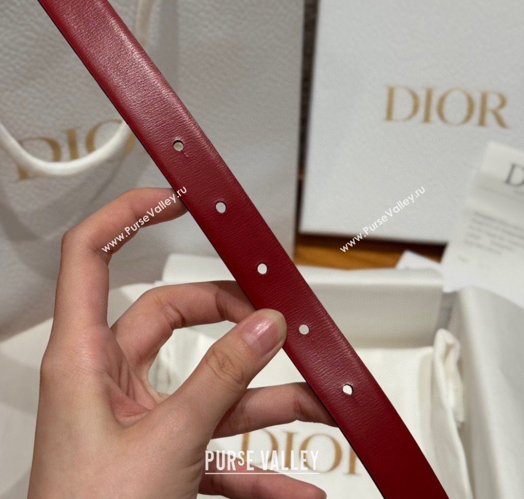 Dior CD Buckle Reversible Belt 2cm in Smooth Leather Red 2025 DR2012025 (99-250725036)