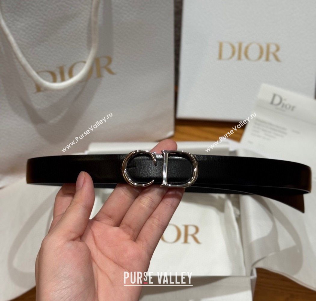 Dior CD Buckle Reversible Belt 2cm in Smooth Leather Black 2025 DR2012025 (99-250725037)