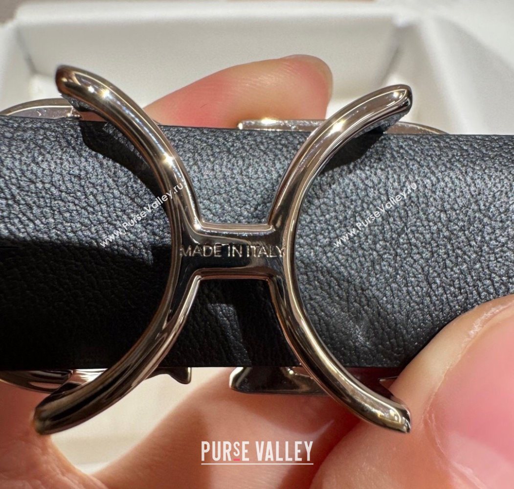 Dior CD Buckle Reversible Belt 2cm in Smooth Leather Black 2025 DR2012025 (99-250725037)