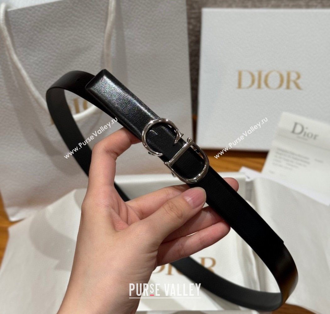 Dior CD Buckle Reversible Belt 2cm in Smooth Leather Black 2025 DR2012025 (99-250725037)