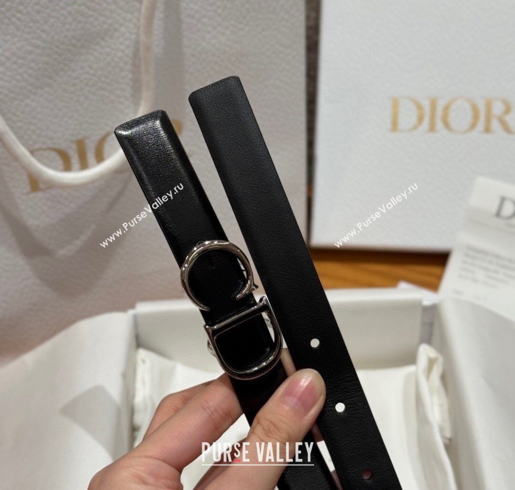 Dior CD Buckle Reversible Belt 2cm in Smooth Leather Black 2025 DR2012025 (99-250725037)