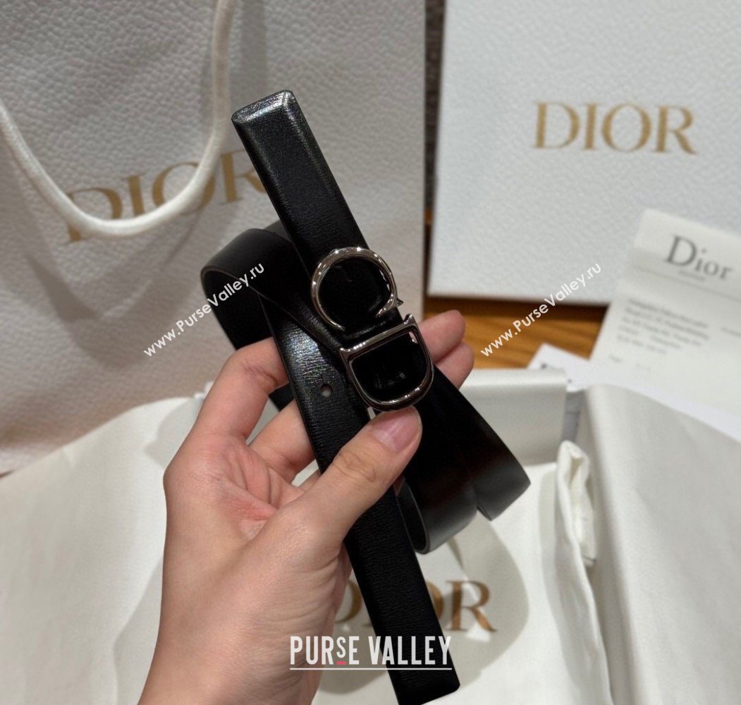 Dior CD Buckle Reversible Belt 2cm in Smooth Leather Black 2025 DR2012025 (99-250725037)