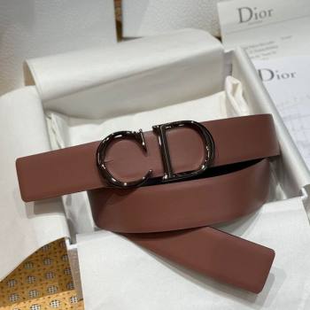 Dior CD Buckle Reversible Belt 3.5cm in Smooth Leather Powder 2025 DR2013025 (99-250725049)