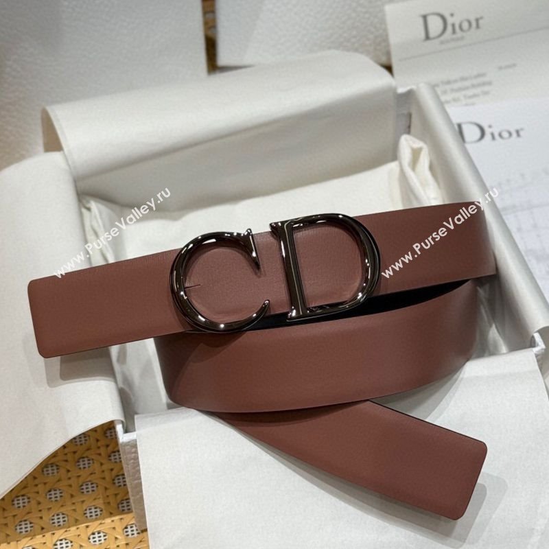 Dior CD Buckle Reversible Belt 3.5cm in Smooth Leather Powder 2025 DR2013025 (99-250725049)
