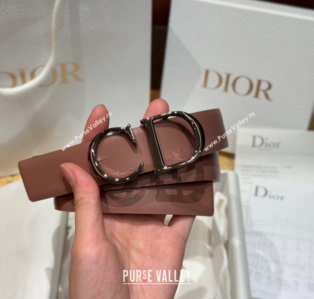 Dior CD Buckle Reversible Belt 3.5cm in Smooth Leather Powder 2025 DR2013025 (99-250725049)