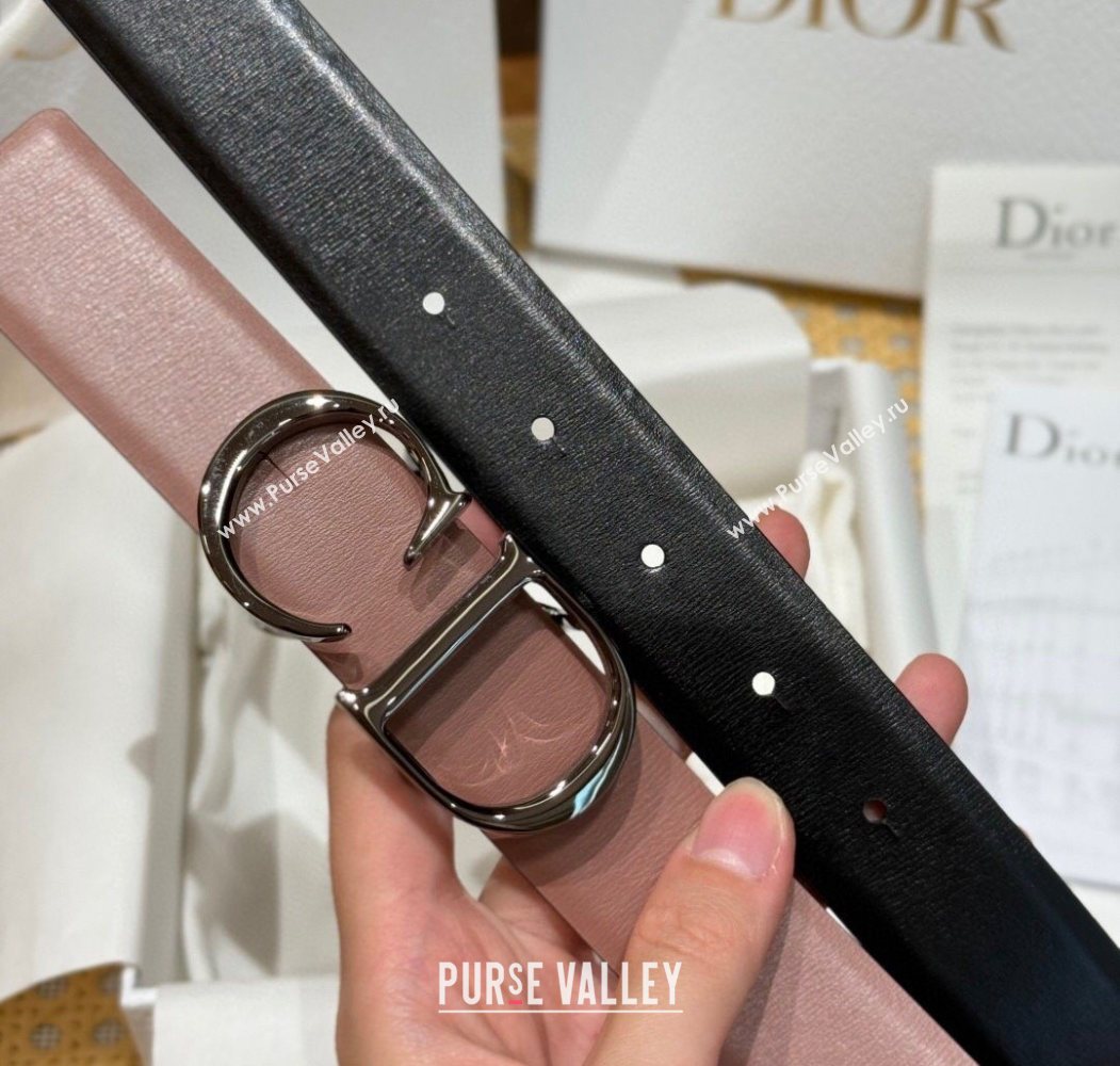 Dior CD Buckle Reversible Belt 3.5cm in Smooth Leather Powder 2025 DR2013025 (99-250725049)