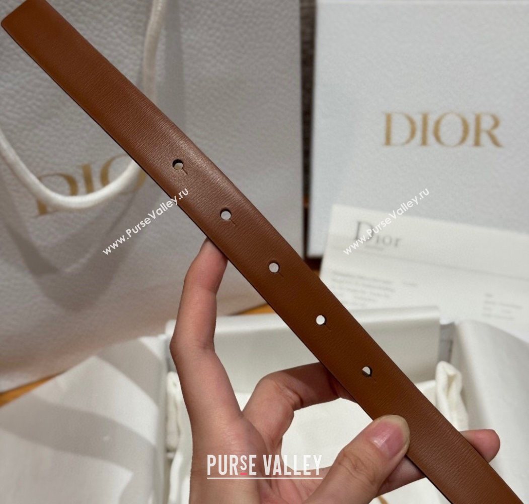 Dior CD Buckle Reversible Belt 2cm in Smooth Leather Brown 2025 DR2012025 (99-250725038)