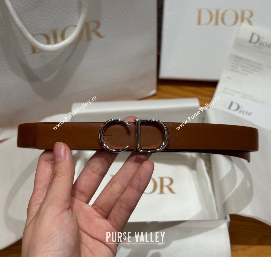Dior CD Buckle Reversible Belt 2cm in Smooth Leather Brown 2025 DR2012025 (99-250725038)