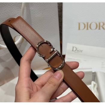 Dior CD Buckle Reversible Belt 2cm in Smooth Leather Brown 2025 DR2012025 (99-250725038)