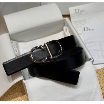 Dior CD Buckle Reversible Belt 3.5cm in Smooth Leather Black 2025 DR2013025 (99-250725042)