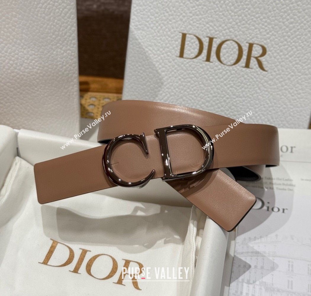 Dior CD Buckle Reversible Belt 3.5cm in Smooth Leather Beige 2025 DR2013025 (99-250725046)