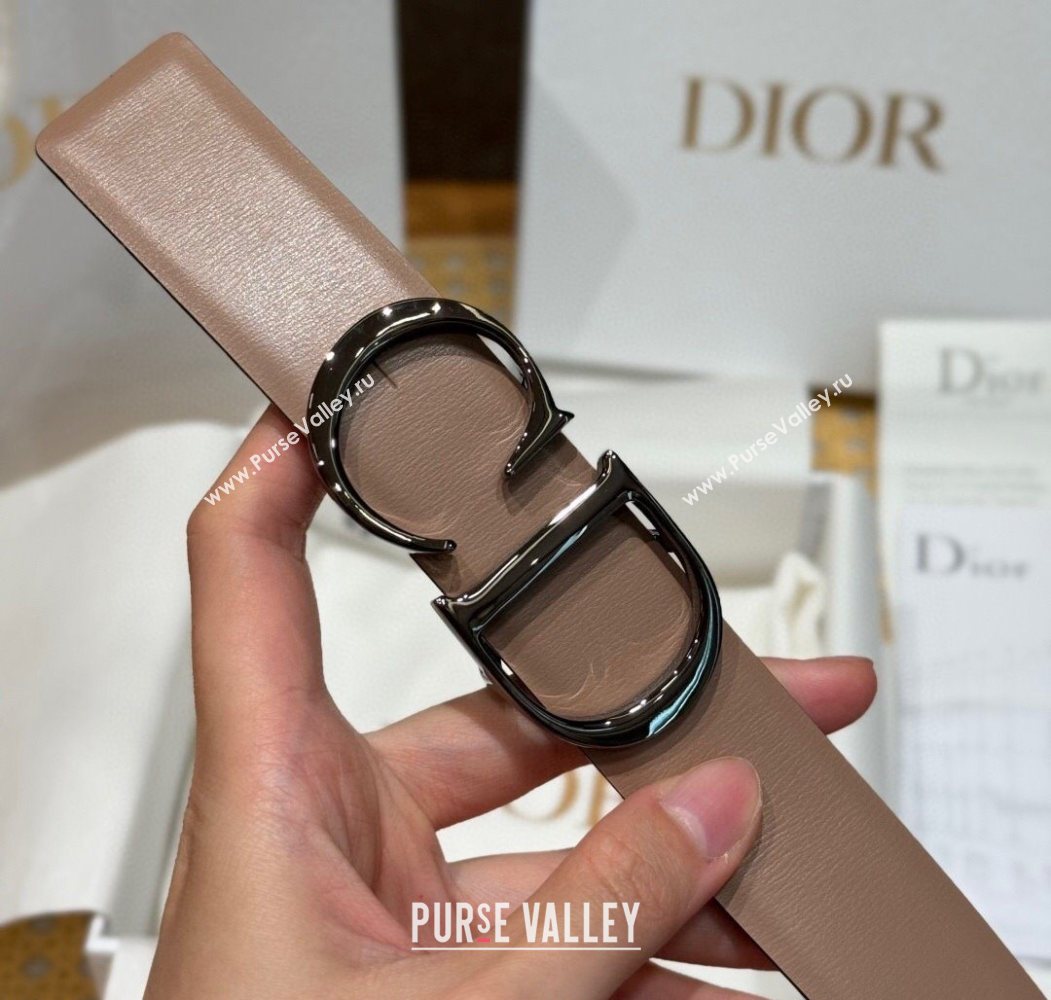 Dior CD Buckle Reversible Belt 3.5cm in Smooth Leather Beige 2025 DR2013025 (99-250725046)