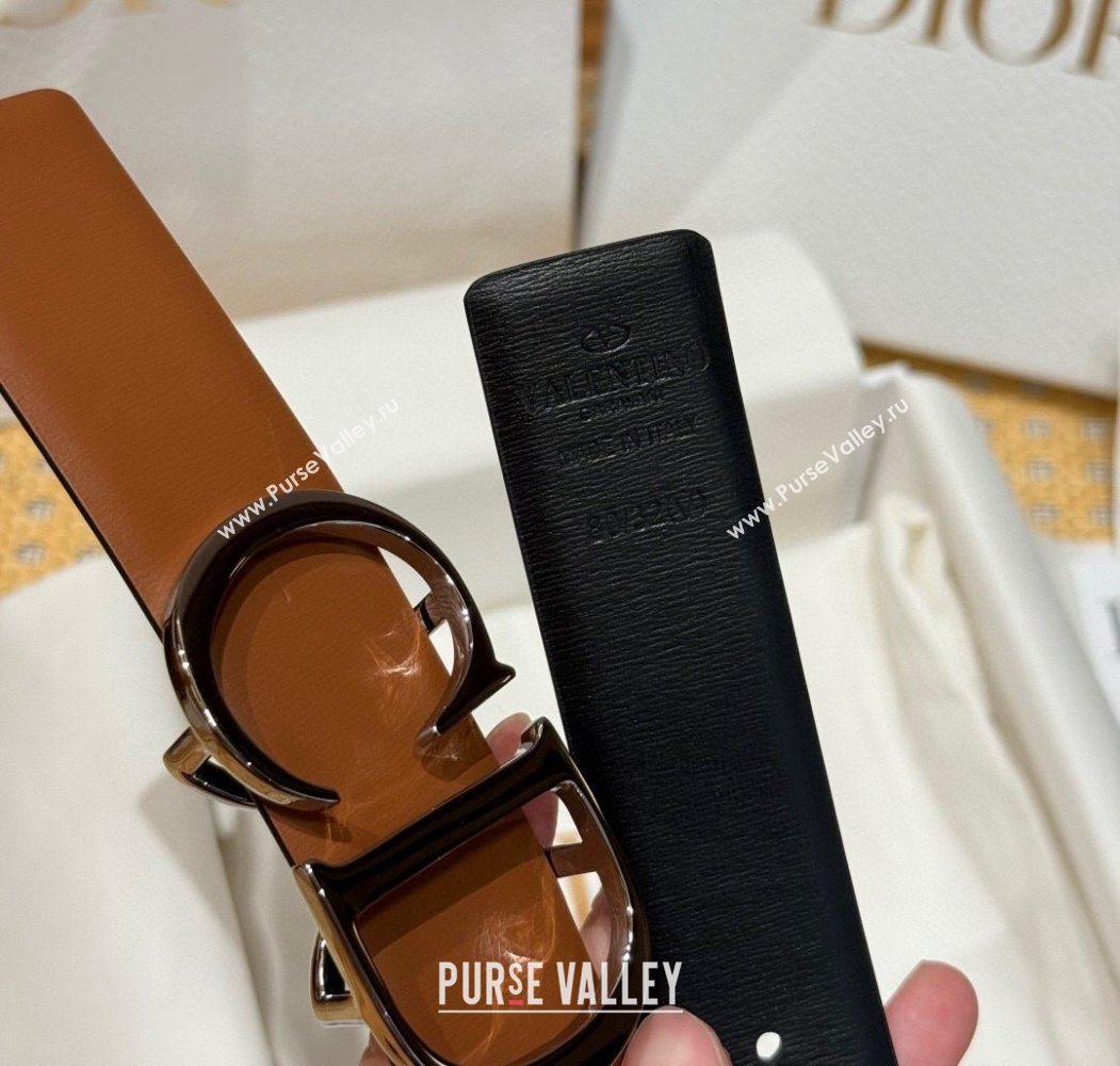 Dior CD Buckle Reversible Belt 3.5cm in Smooth Leather Brown 2025 DR2013025 (99-250725048)