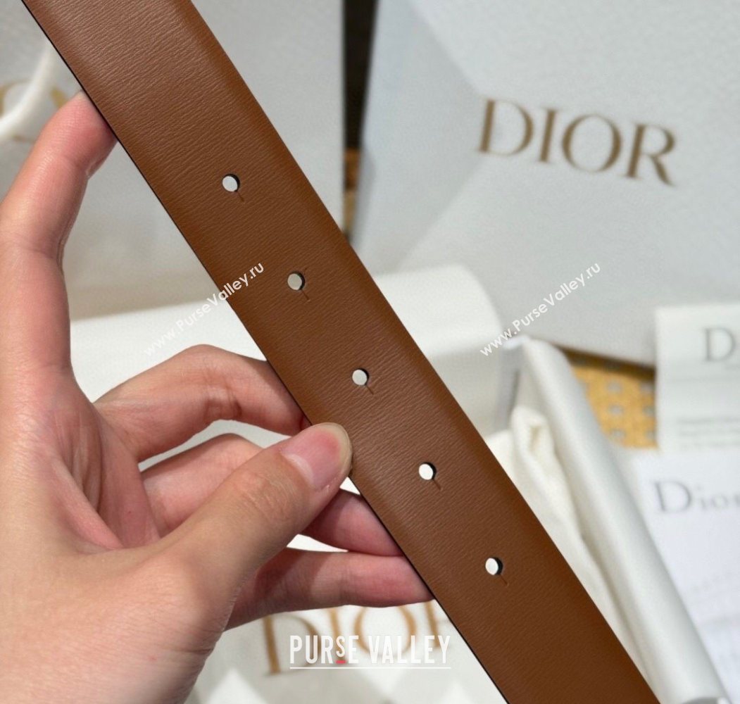 Dior CD Buckle Reversible Belt 3.5cm in Smooth Leather Brown 2025 DR2013025 (99-250725048)