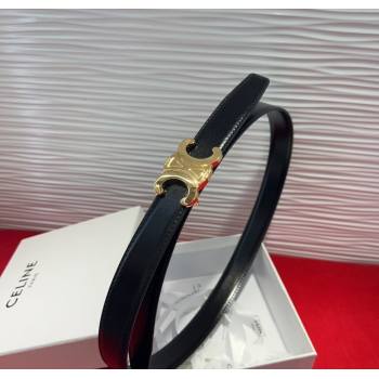 Celine Triomphe Calf Leather Belt 2.5cm with Gold-Tone Buckle Black 2025 CL2012025 (99-250725056)