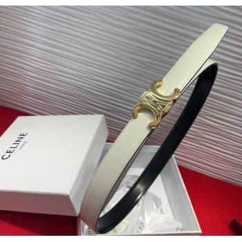 Celine Triomphe Calf Leather Belt 2.5cm with Gold-Tone Buckle White 2025 CL2012025 (99-250725057)