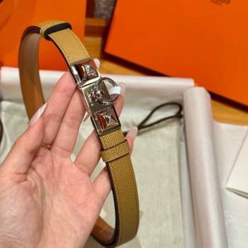 Hermes Womens Rivale Belt 1.8cm with Two Medor Studs and Ring Buckle Yellow/Silver 2025 (99-250725024)