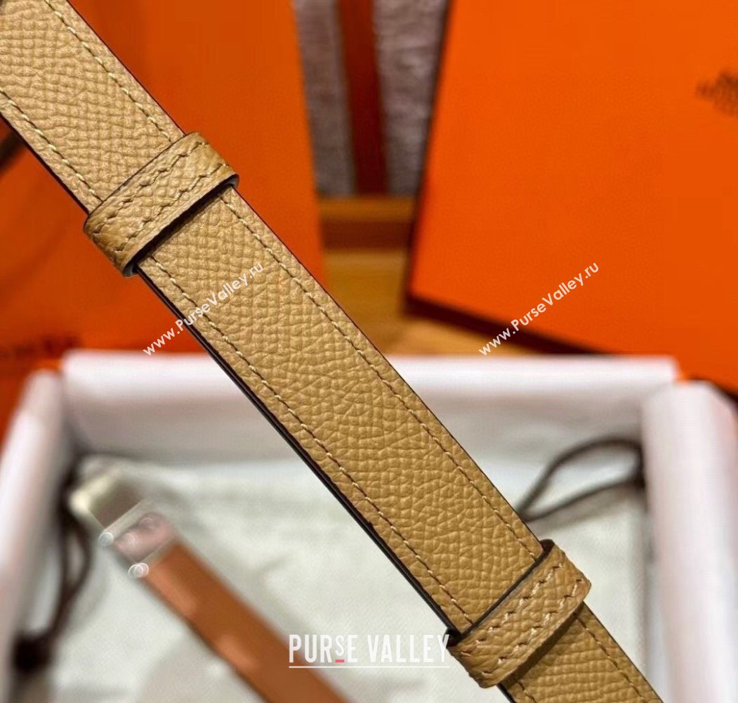 Hermes Womens Rivale Belt 1.8cm with Two Medor Studs and Ring Buckle Yellow/Silver 2025 (99-250725024)