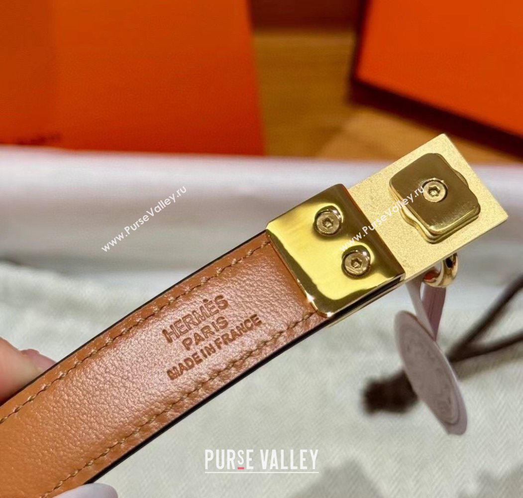 Hermes Womens Rivale Belt 1.8cm with Two Medor Studs and Ring Buckle Yellow/Gold 2025 (99-250725025)