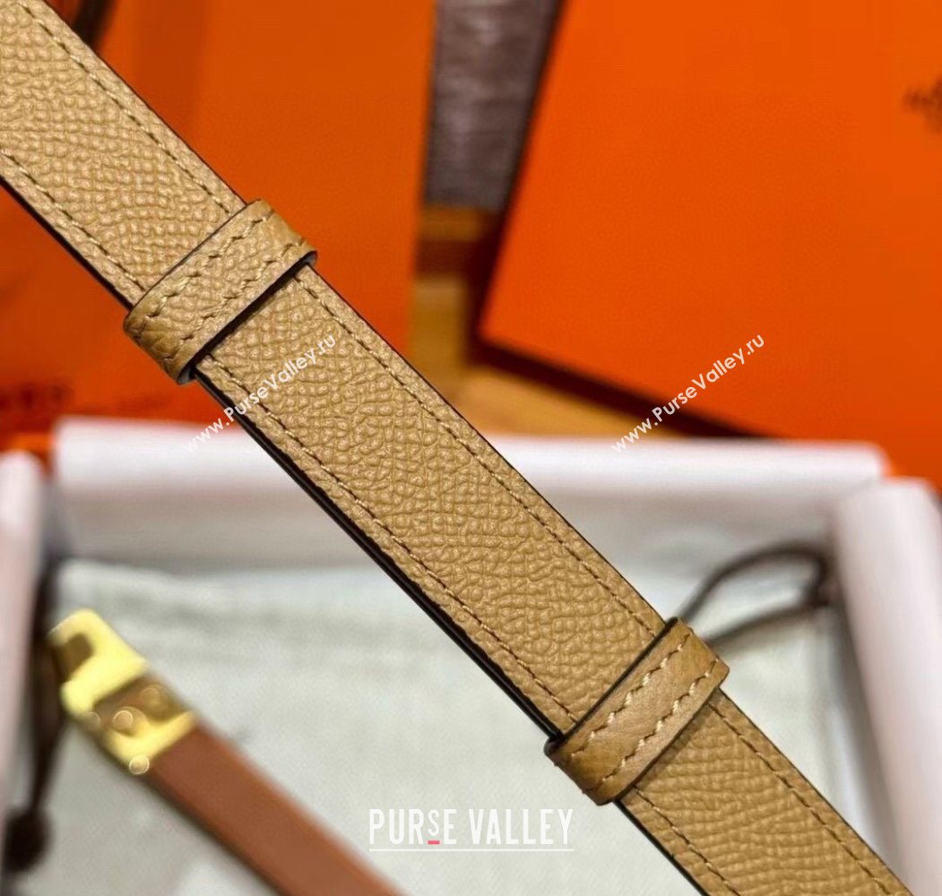 Hermes Womens Rivale Belt 1.8cm with Two Medor Studs and Ring Buckle Yellow/Gold 2025 (99-250725025)