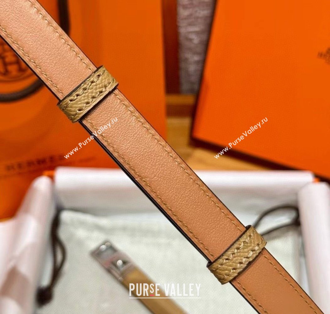 Hermes Womens Rivale Belt 1.8cm with Two Medor Studs and Ring Buckle Yellow/Gold 2025 (99-250725025)