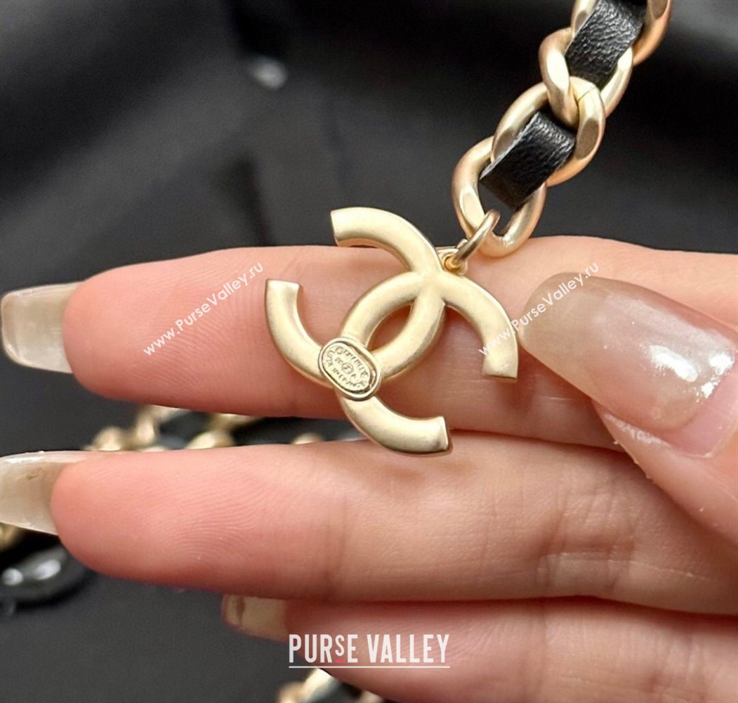 Chanel Chain Leather Belt with Letters Gold 2025 0724 (99-250724149)