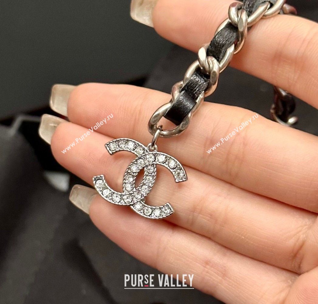 Chanel Chain Leather Belt with Letters Silver 2025 0724 (99-250724150)