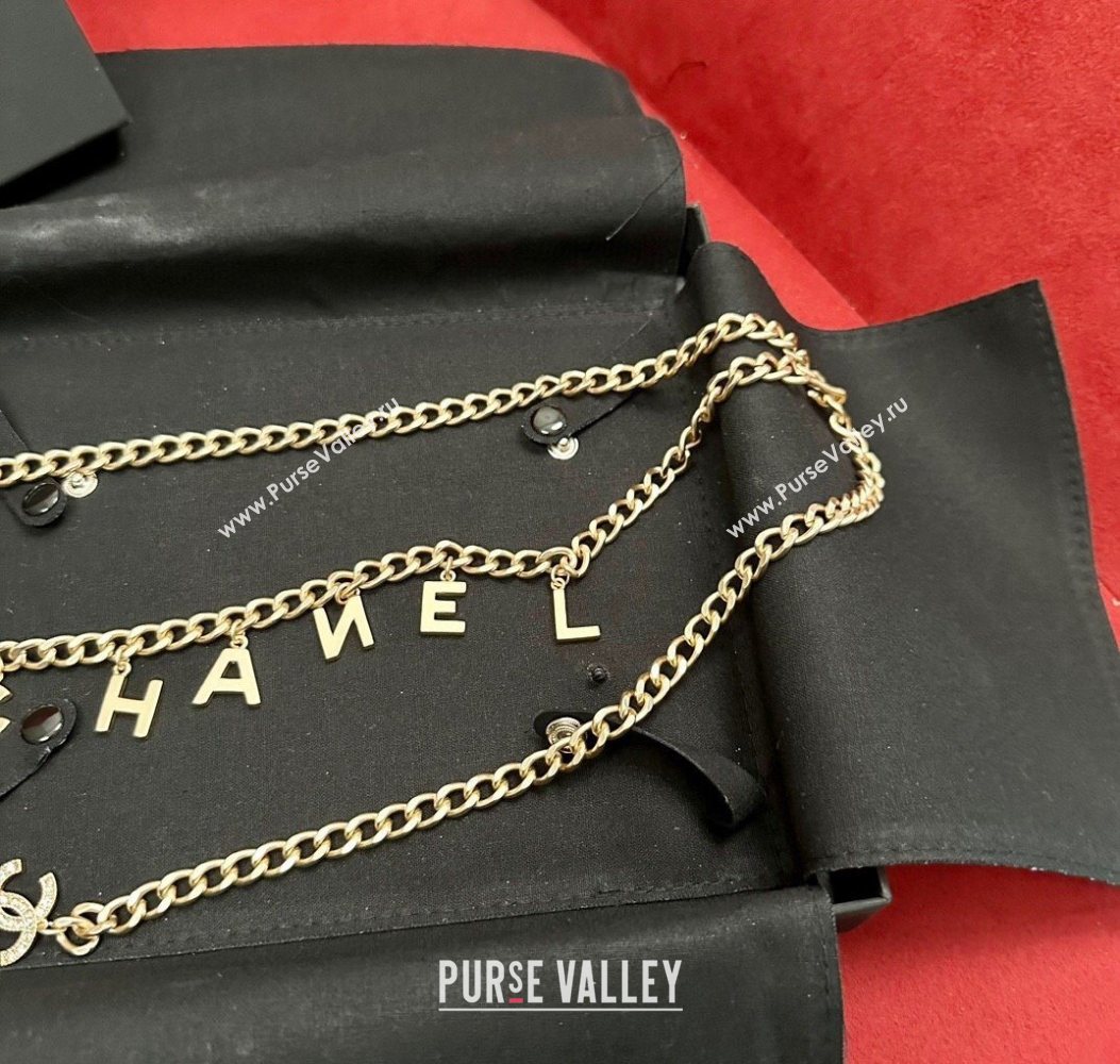 Chanel Chain Belt with CHANEL Letters Gold 2025 0724 (99-250724154)