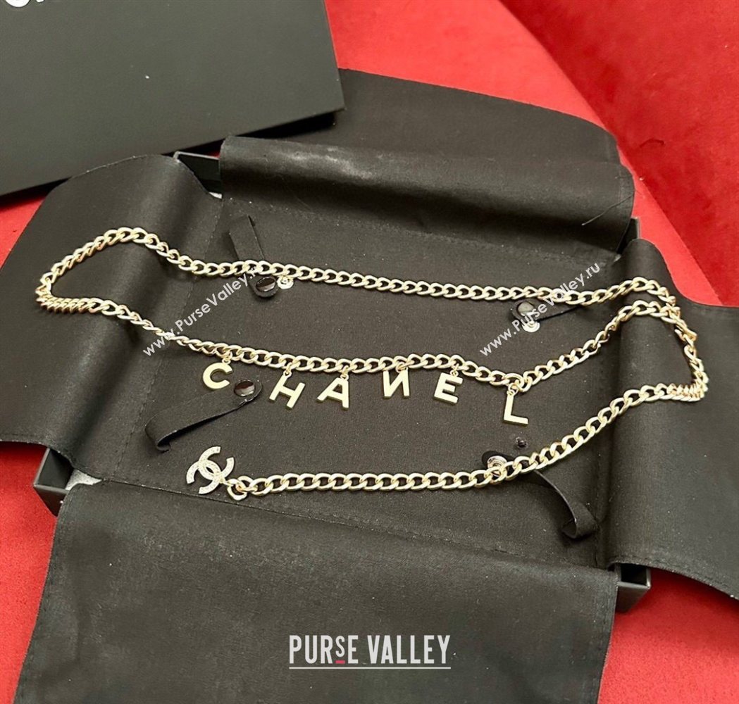 Chanel Chain Belt with CHANEL Letters Gold 2025 0724 (99-250724154)
