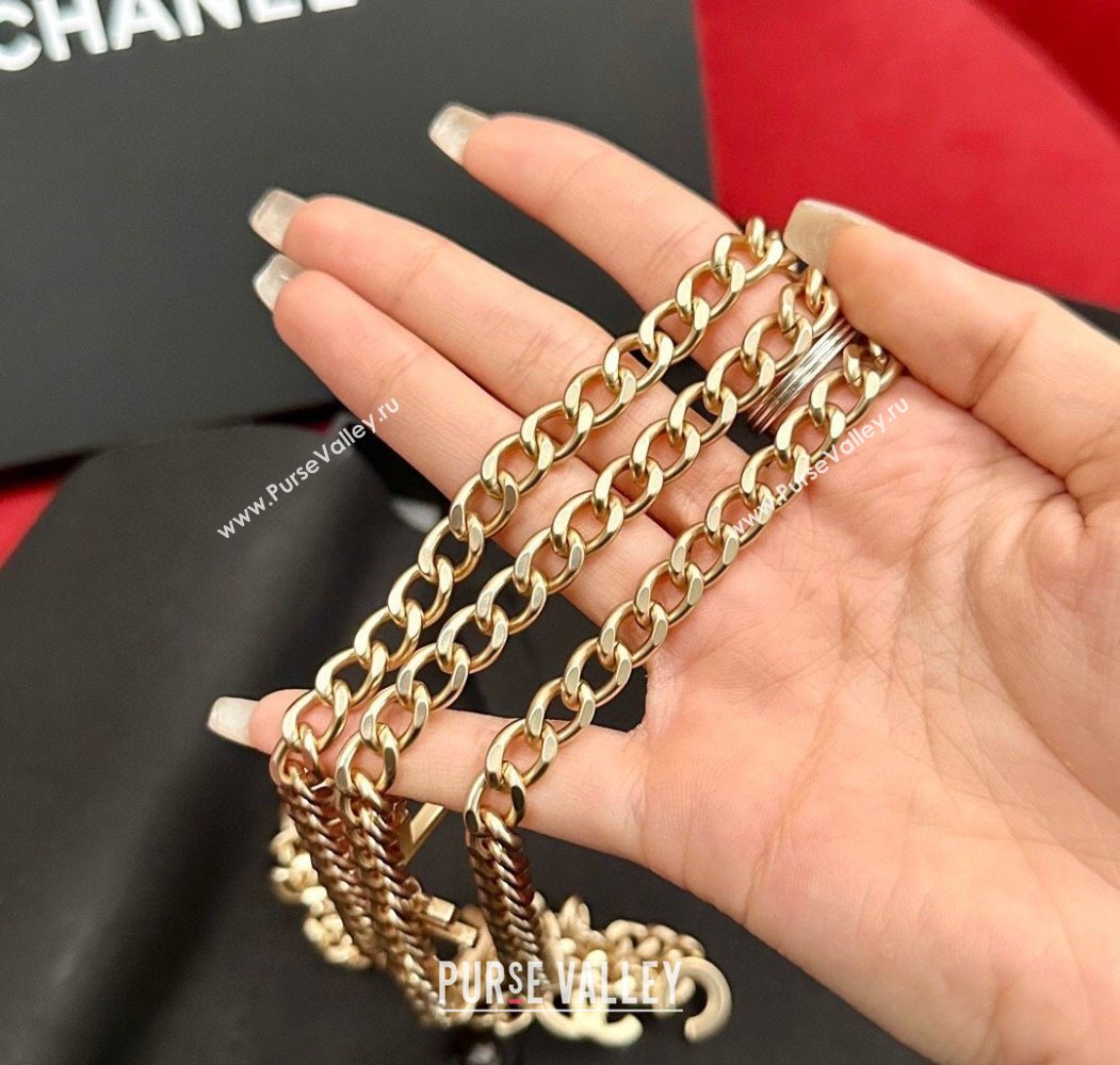Chanel Chain Belt with CHANEL Letters Gold 2025 0724 (99-250724154)