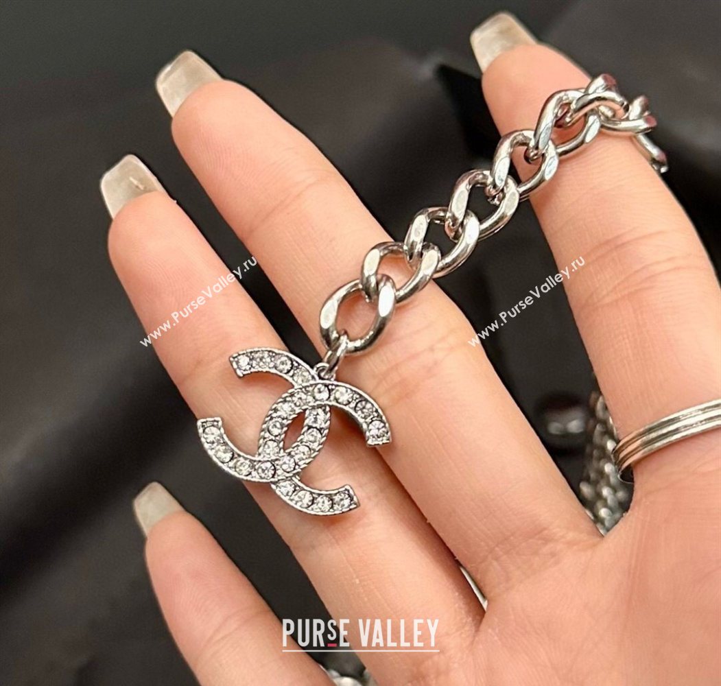 Chanel Chain Belt with CHANEL Letters Silver 2025 0724 (99-250724153)