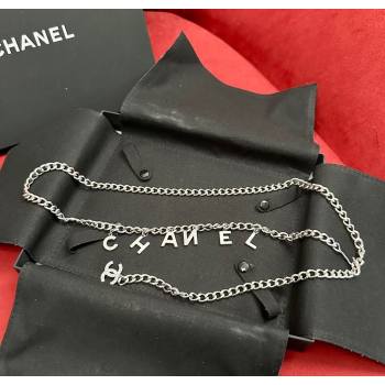 Chanel Chain Belt with CHANEL Letters Silver 2025 0724 (99-250724153)
