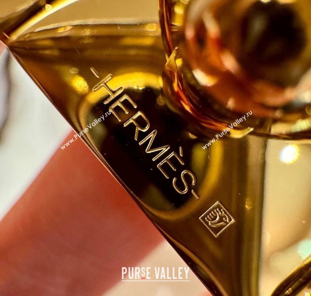 Hermes Womens Rivale Belt 1.8cm with Two Medor Studs and Ring Buckle Dark Grey/Gold 2025 (99-250725027)