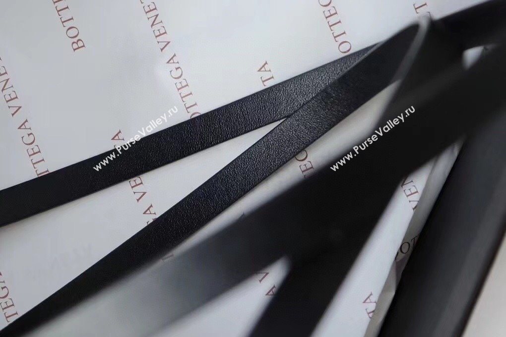 Bottega Veneta Calfskin Leather Belt 1cm with Knot Buckle Black 2025 0725 (99-250725069)