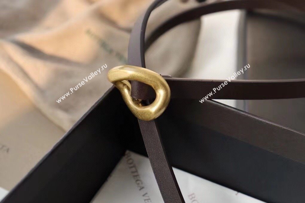 Bottega Veneta Calfskin Leather Belt 1cm with Knot Buckle Fondant Brown 2025 0725 (99-250725072)