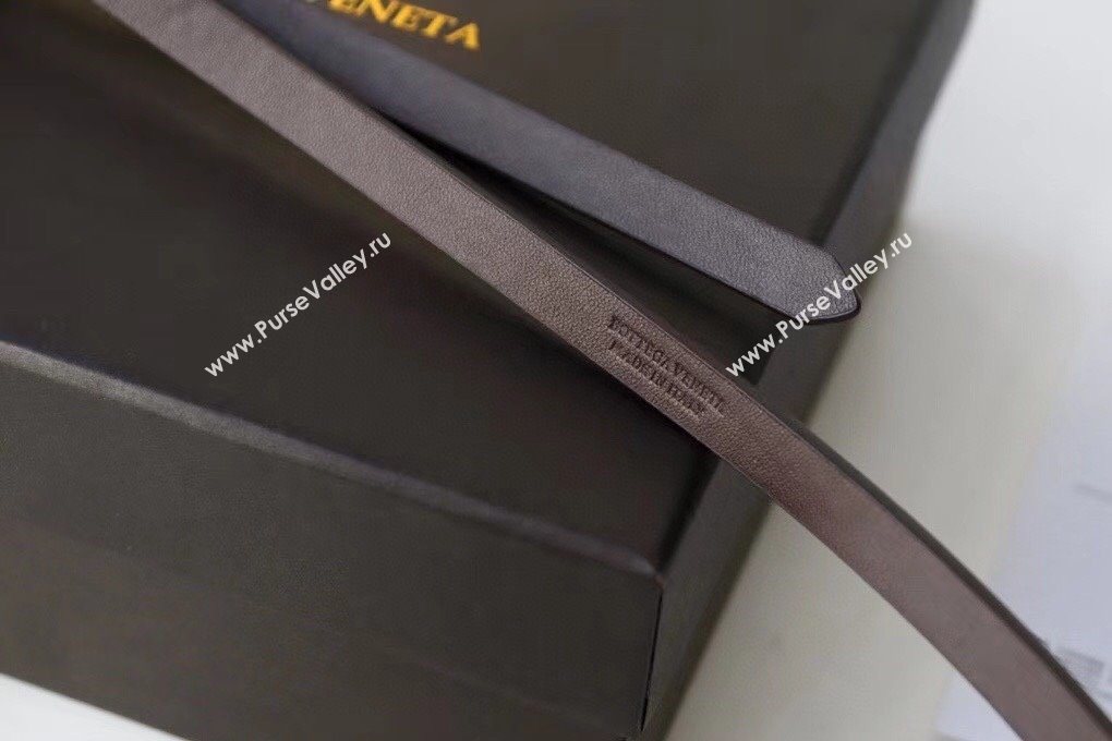 Bottega Veneta Calfskin Leather Belt 1cm with Knot Buckle Fondant Brown 2025 0725 (99-250725072)