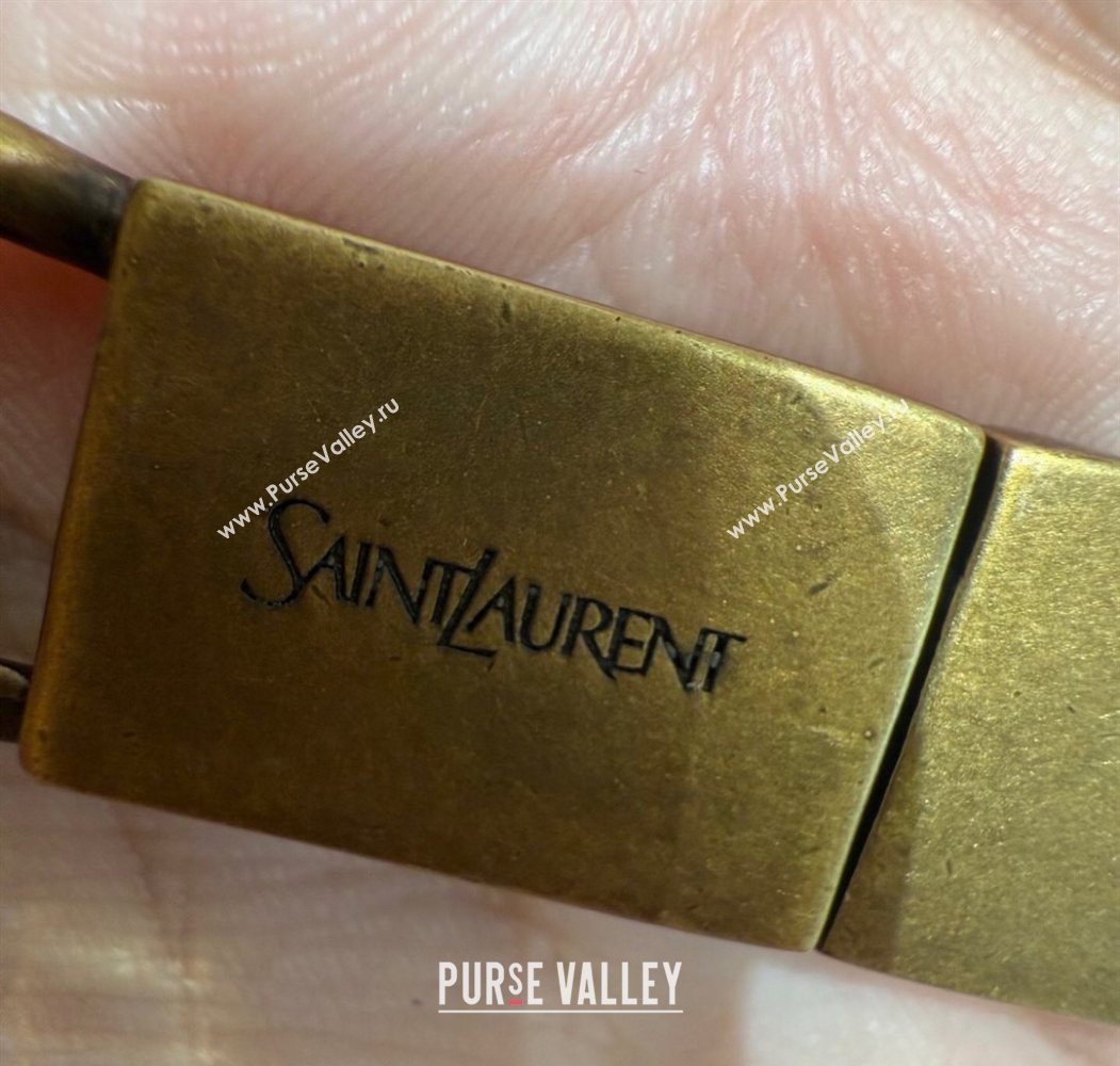 Saint Laurent Wide Gold-Tone Chain Belt Aged Gold 2025 0724 (99-250724155)