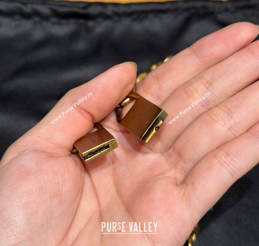 Saint Laurent Wide Gold-Tone Chain Belt Aged Gold 2025 0724 (99-250724155)