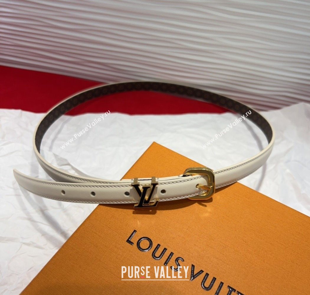 Louis Vuitton Darling Ard Belt 1.5cm in Leather White/Black LV 2025 LV091201 (99-250912103)