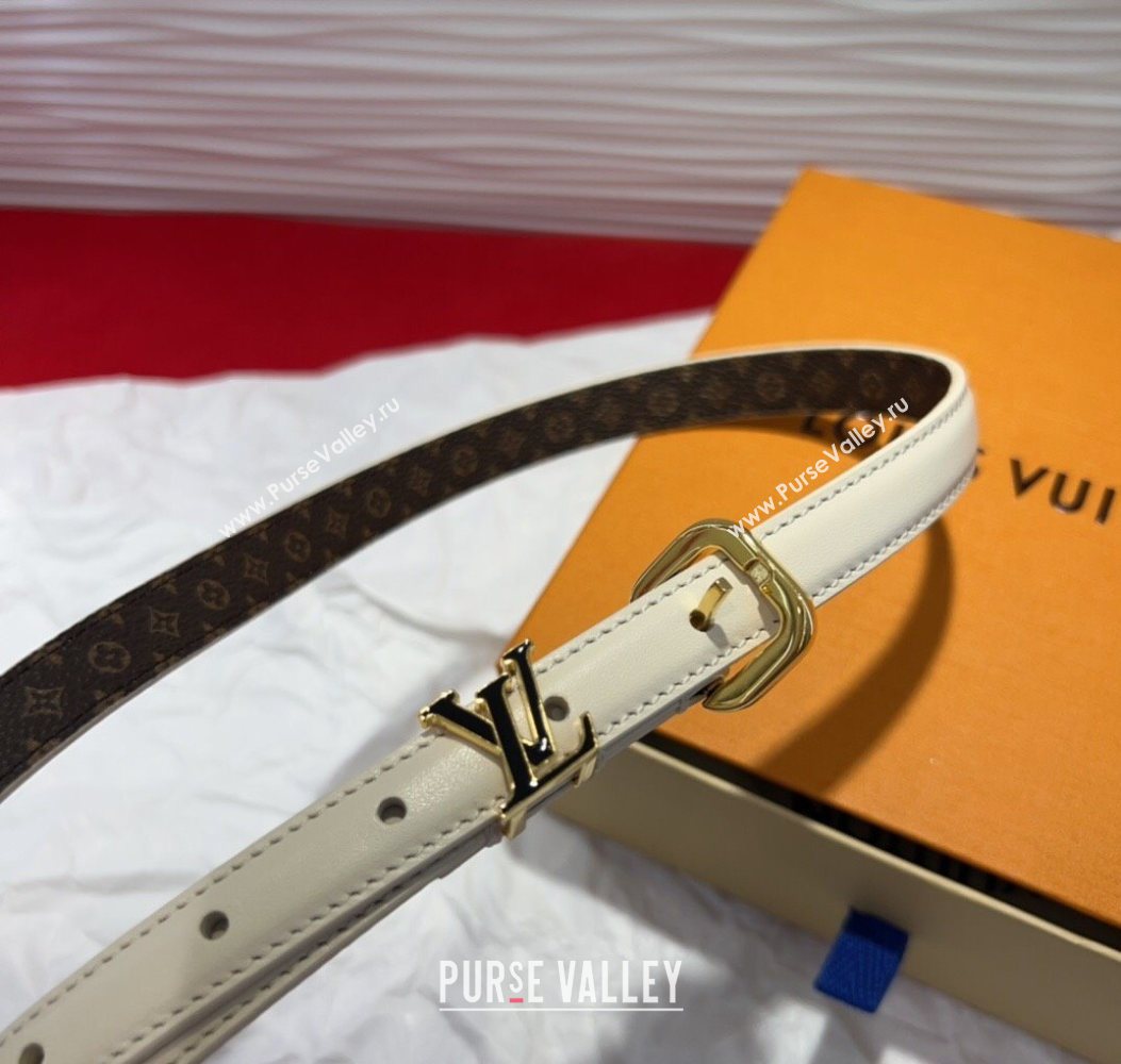 Louis Vuitton Darling Ard Belt 1.5cm in Leather White/Black LV 2025 LV091201 (99-250912103)