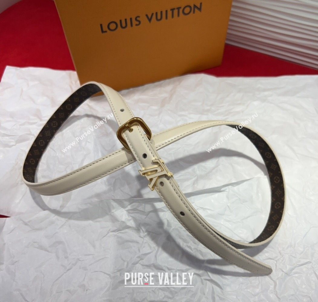 Louis Vuitton Darling Ard Belt 1.5cm in Leather White2/LV 2025 LV091201 (99-250912104)