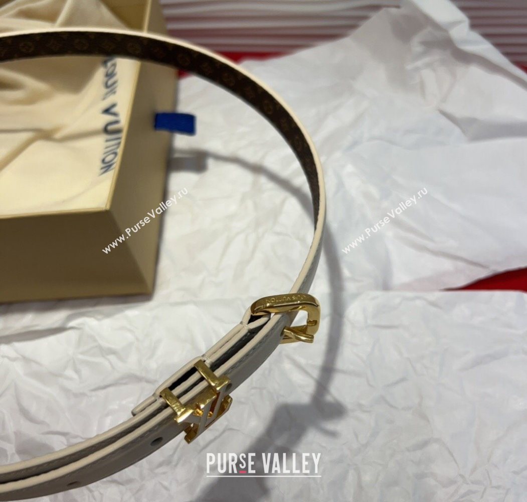 Louis Vuitton Darling Ard Belt 1.5cm in Leather White2/LV 2025 LV091201 (99-250912104)