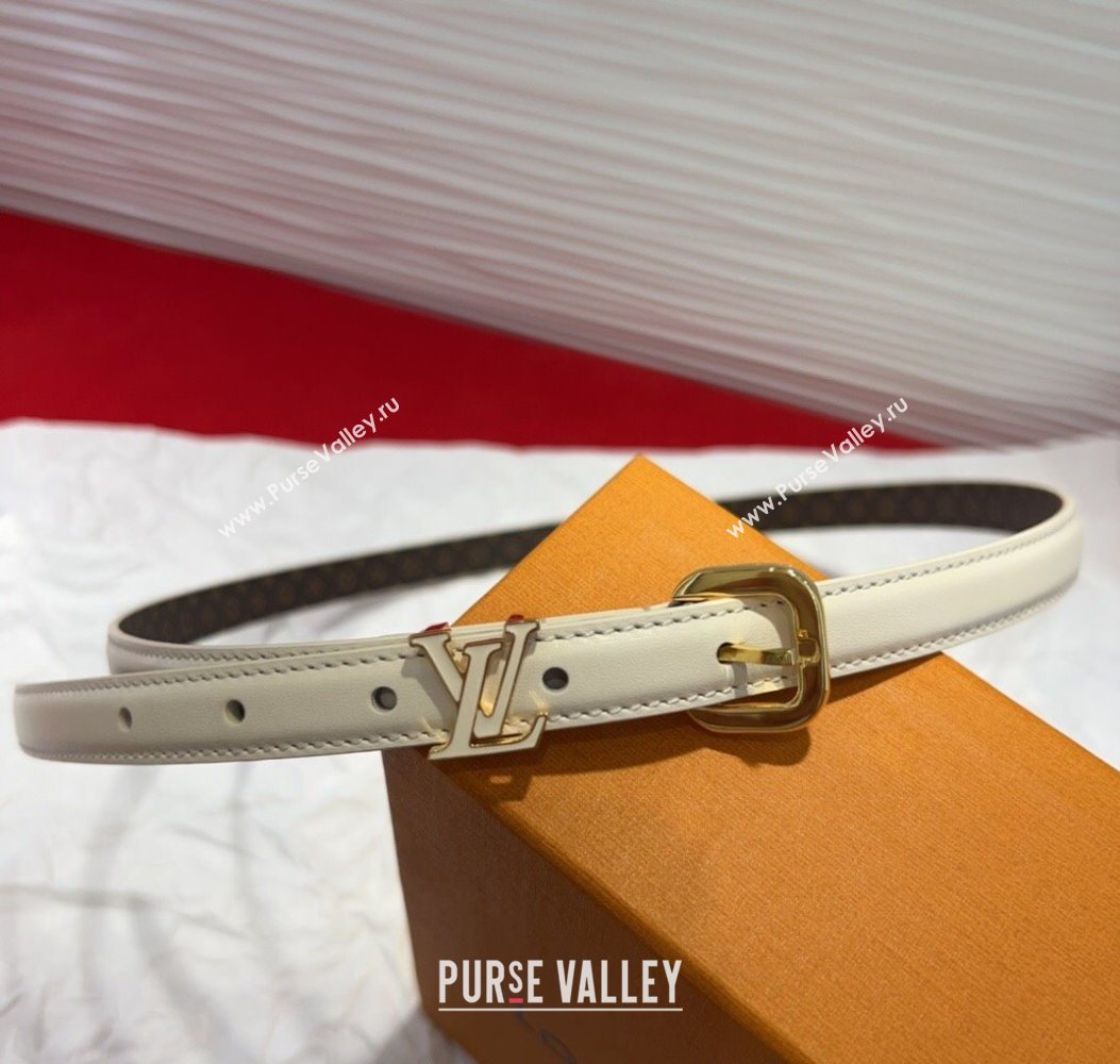 Louis Vuitton Darling Ard Belt 1.5cm in Leather White2/LV 2025 LV091201 (99-250912104)