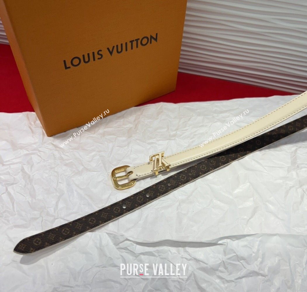 Louis Vuitton Darling Ard Belt 1.5cm in Leather White2/LV 2025 LV091201 (99-250912104)