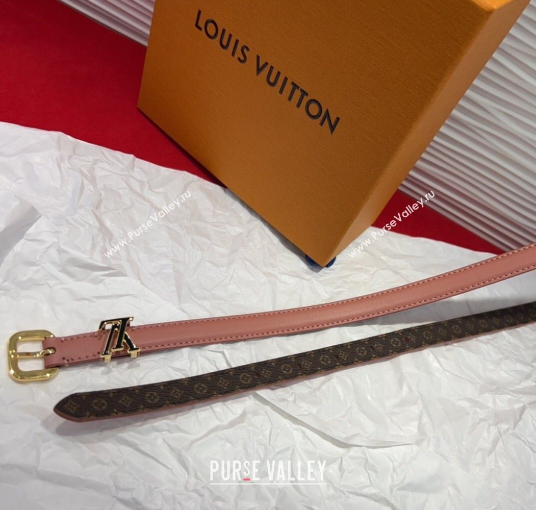 Louis Vuitton Darling Ard Belt 1.5cm in Leather Pink/Black LV 2025 LV091201 (99-250912105)