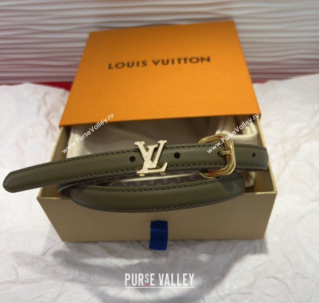Louis Vuitton Darling Ard Belt 1.5cm in Leather Green/White LV 2025 LV091201 (99-250912108)