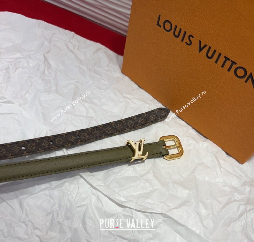 Louis Vuitton Darling Ard Belt 1.5cm in Leather Green/White LV 2025 LV091201 (99-250912108)