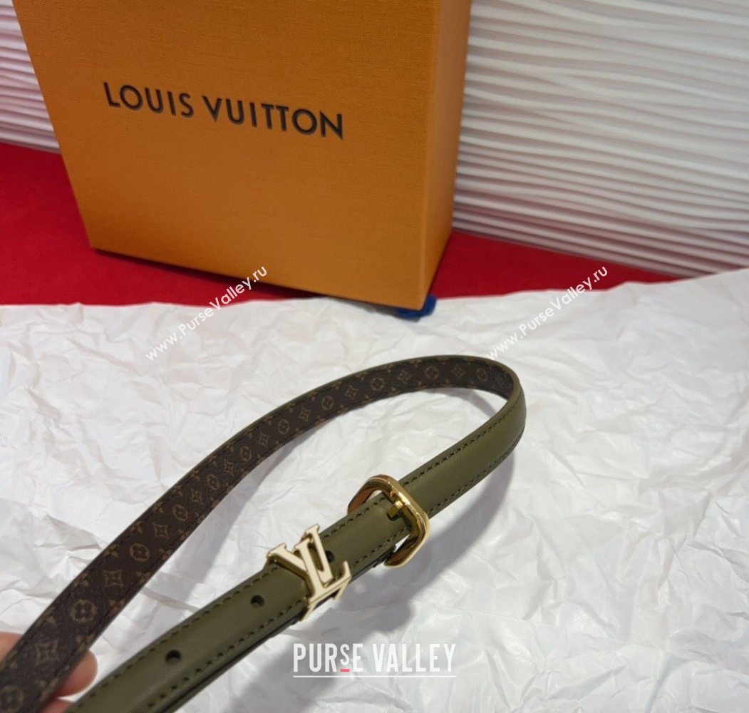 Louis Vuitton Darling Ard Belt 1.5cm in Leather Green/White LV 2025 LV091201 (99-250912108)