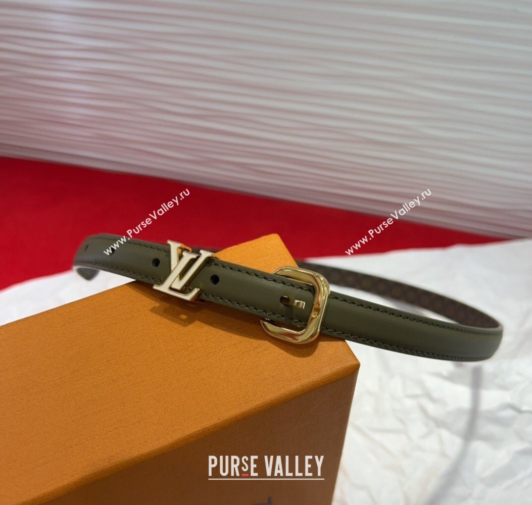 Louis Vuitton Darling Ard Belt 1.5cm in Leather Green/White LV 2025 LV091201 (99-250912108)
